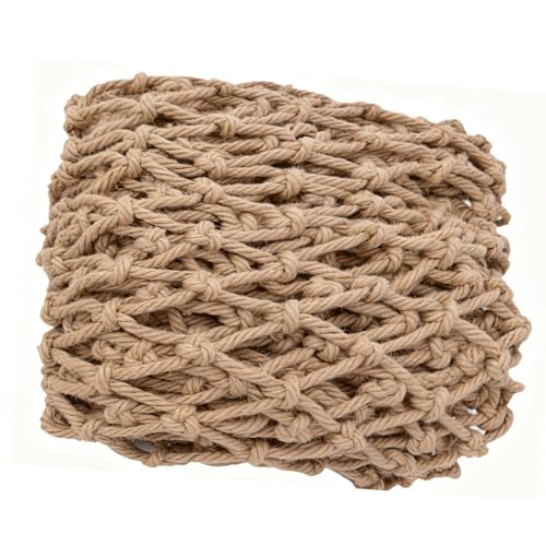 Multi-Use Hemp Rope Net: Natural Jute, 15 Sizes, Ideal for Indoor/Outdoor Decor & Safety, Handcrafted with Free Installation Accessories (6x30ft) - size: 6x30ft