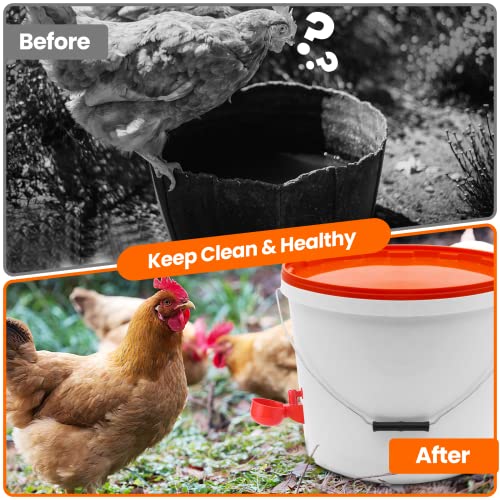 Chicken Water Cups,DIY Automatic Chicken Waterer for Poultry-24 Pack | Chicken Water Feeder,Gravity Filling Poultry Waterer with Hole Saw for Buckets Boxes Troughs