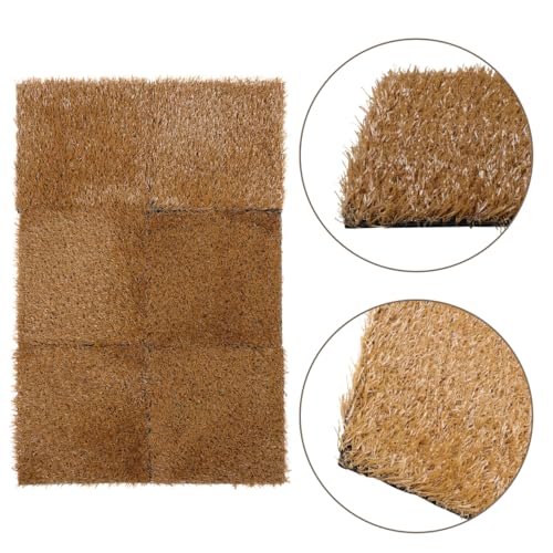 DECHOUS Chicken Nesting Box Pads 6 Pack Washable Reusable Artificial Grass Nesting Mats for Chickens 12.00 X 11.81 X 0.98In Nest Pads for Chicken Nesting Boxes Coop Bedding
