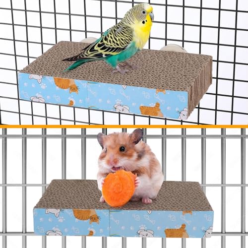 Flat Bird Perch Bird Chew Toy Parrot Perch Stand Platform Paw Grinding Stick Grinding Stand Parrot Cage for Macaws, Small Parakeets, Conures, Budgies (7.2 x 4.7 x 1.1 inches)