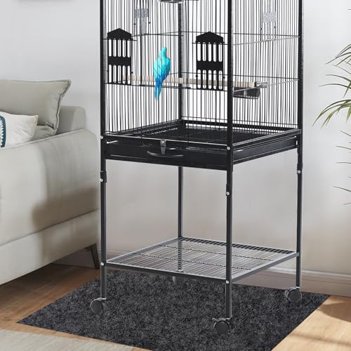 Large Bird Cage Floor Mat, 36x48 Inch Waterproof Under Pet Cage Liner Mat for Kennel Training, Reptile Aquariums, Non-Slip Felt Mat to Protect Floors