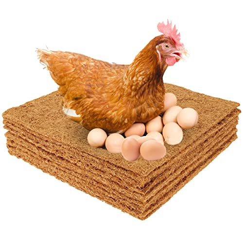 10PCS Chicken Nesting Pads for Chicken, 13x13 Washable Nesting Box Pads, Reusable Hens Nest Bedding Mats, Natural Bird Nest Liner, for Indoor Outdoor Hen Laying Eggs