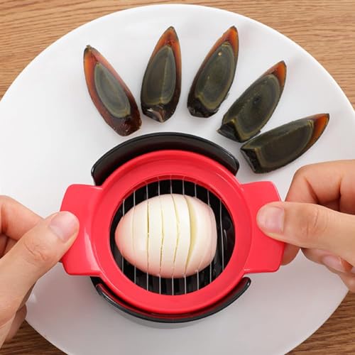 4-in-1 Stainless Steel Egg Slicer for Hard Boiled Eggs, Fruits & More – Effortless Egg Cutter for Salads, Sandwiches, Charcuterie Boards – (Perfect for Strawberries, Bananas, Grapes)