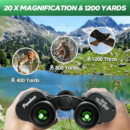 20x55 Binoculars for Adults High Powered – Large View Waterproof Optics with Clear Low Light Vision, Easy Focus for Hunting, Bird Watching, Concerts, Sports - color: Green