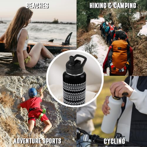 Hidden Message Water Bottle Funny F This S Mug Gag Christmas White Elephant Gifts for Work Bestie,Friends,Coworkers Travel Thermal Double Walled Vacuum Insulated Bottle Cup Leak Proof Tumbler-32 oz - color: hidden message black