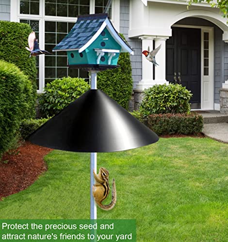 19 Inch PP Squirrel Proof Baffle for Protecting Outside Pole Bird Feeders and Bird Houses, Pole Mount Raccoon and Squirrel Guard Stopper for Shepherd Hooks - Black, 1 Pack | Raccoon and Squirrel Guard Stopper for Shepherd Hooks - style: Pole Mount 1pcs