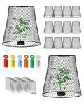 12 Pcs Chicken Wire Cloche Plant Covers, 9 Inch Metal Plant Protectors | Heavy-duty garden netting helps protect plants from rabbits, squirrels, birds and other small animals
