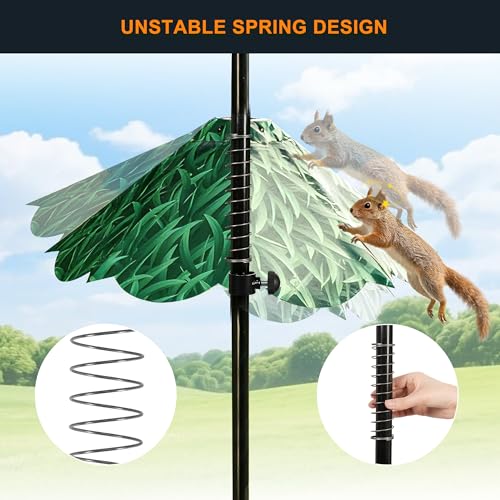 Oversized 21 Inch Metal Squirrel Baffle, Chew-Proof Weatherproof Squirrel Guard for Bird Feeder Pole and 4x4 Post, Outdoor Hanging Squirrel Proof Baffle, Green