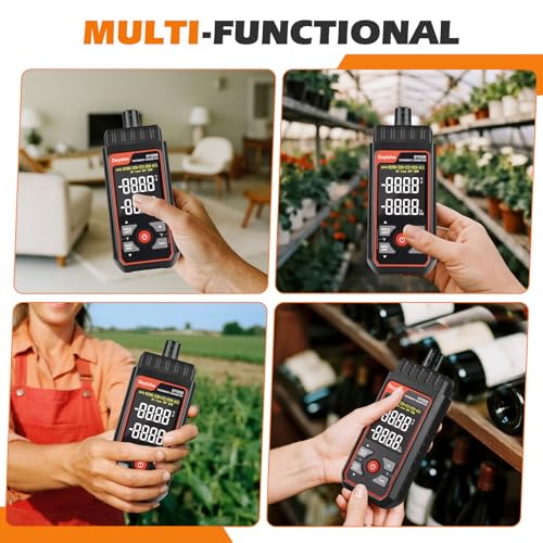 Industry Temperature Humidity Meter High Precision and High Rate Digital Hygrometer with Ambient, Relative Humidity, Dew Point, Wet Bulb Thermometer, Min/Max Hold ±1.5°C/±3°F and ±5% RH