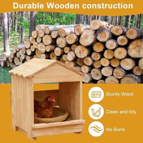 Wooden Chicken Nesting Box 3 Portable Chicken Coop with Detachable Ramp, Indoor/Outdoor Hen House for Egg Laying - Can be Wall-Mounted or Ground Use, Easy Clean Poultry Supplies for Backyard Farm - size: 3 Pack | 12.6"L x 11.8"W x 15.0"H