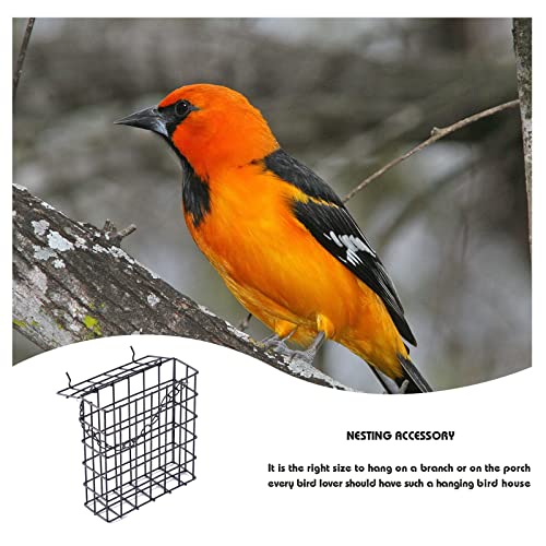 Bird Nesting Material Set Globe Humming Bird Nesters Hanging Bird House for Outdoor Wild Bird Nesting Station Cozy Resting Place, black (z33)