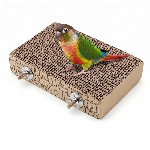 YUXIANLB 7.3 Inch Paper Bird Toys, Parrot Perch Platform Clean Beak | flat grinding stand cage, reduce boredom, Release Stress, conure paw shredder toy, parakeet cockatiel conure mynah