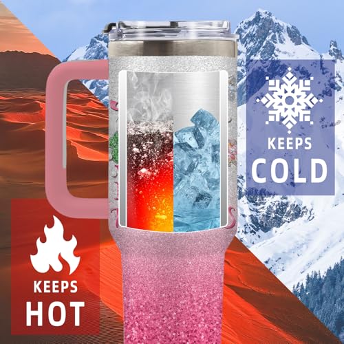 DUUV Pink Flamingo Tumbler 40oz, Insulated Flamingo Gift for Women Girl | Just a Girl Who Loves Flamingos Tumbler Leakproof, Girly Flamingos Mug, Christmas Thanksgiving Birthday Gift, 1 Pack - color: Diamond Flamingo