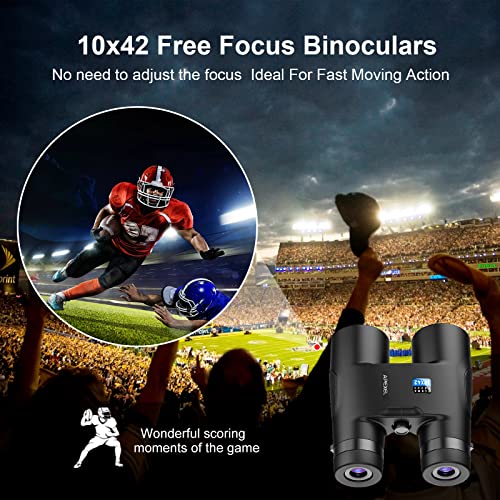 10x42 Focus-Free Binoculars,Professional High Powered HD Large View Focus-Free Binoculars,with BAK-9 Prism FMC Lens for Bird Watching Hunting Trave Watching Sport Events