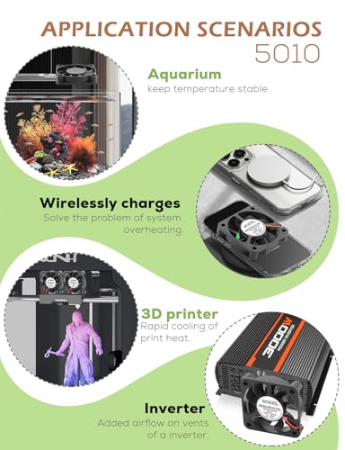 50mm x 10mm USB 5V Brushless Computer Case Cooling Fan with 3 Speeds Adjustable Mini 5010 Radiator Replacement Welding Helmet Aquarium Router Cooler 2-Pack - size: 5010 USB