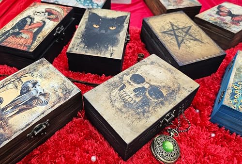 RK Collections Skull Head Trinket Box Small Jewelry Keepsake Box. Gothic Skeleton Lovers Gift Idea, Skull's Soul Spiritual Case/Holder. (6.5" Skull Face) - style: Skull