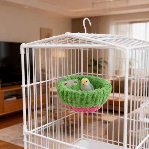 6.7in Plush Bird Nest for Cage, Warm & Comfortable Small Parrot Breeding Bed, Ideal for Budgies, Parakeets, Cockatiels, Lovebirds