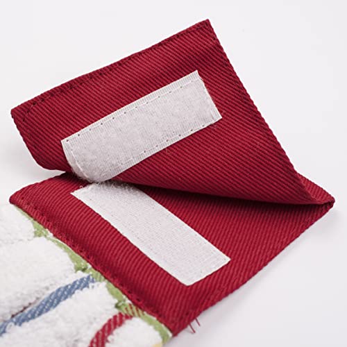 Ritz Premium 100% Cotton Solid & Multi Check Kitchen Tie Towel Absorbent, Super Soft, Fast Drying Hang Towel, 3-Pack, Paprika Red - color: Paprika Red, size: Solid & Multi Check - 3 Piece