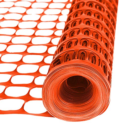 Houseables Plastic Mesh Fence, Construction Barrier Netting, Orange, 4'x100' Feet, 1 Roll, Garden Fencing, Fences Wrap, Above Ground, for Snow, Poultry, Chicken, Safety, Deer, Patio, Garden Netting - color: Orange