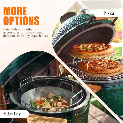 5-Piece Eggspander Replacement Kit with Conveggtor for Big Green Egg Large | Expander Rack for Green Egg Accessories, High-Quality Stainless Steel