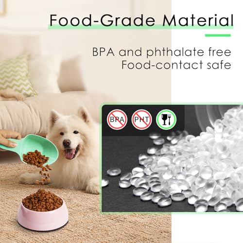 Dog Food Scoop-Melamine Pet Food Measuring Cup - 1 Cup 1/2 Cup 1/4 Cup Dog Cat Bird and Rabbit Food Feeding Scoop Dishwasher Safe -Green - color: Green