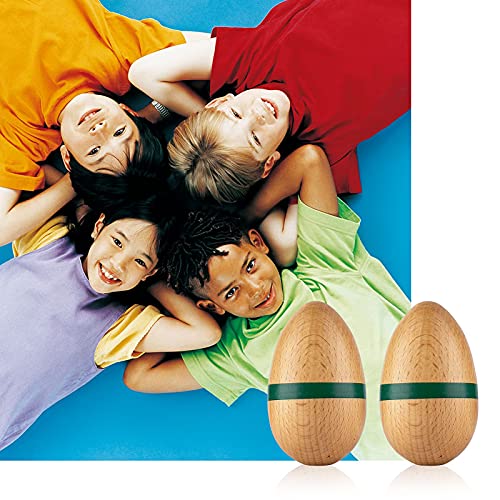 Eggs Shakers, Professional Wooden Egg Maracas Shaker Instrument for Adults | Hand Percussion Music Shakers for Musical Education Party Classroom Prizes (Natural Big) - color: Natural Big