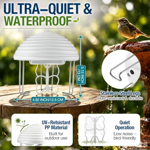 Bird Bath Water Circulator with 2 D-Cell Batteries, Quiet Waterproof Bird Bath Agitator, Birdbath Bubbler Keeps Water Moving & Attracts Birds for Outdoor Patio Garden(Butterfly Paddle) - style: Butterfly Paddle