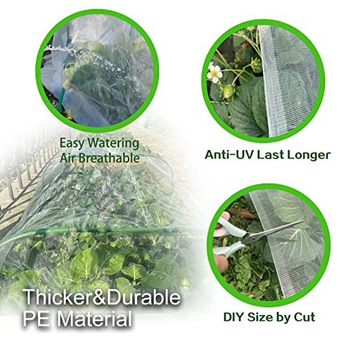 Garden Netting Ultra Fine 8x10Ft, Plant Covers, Barrier Mesh for Plant Vegetables Fruit Flower Tree, Row Cover Raised Bed Protection Net, Bird Screen (Pack of 2) - size: 8'x10' (Pack of 2)