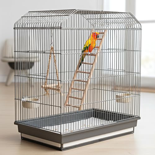 Bird Ladder for Cage, 3 PCS Bird Cage Ladder Wooden Hanging Parrot Wood Step Parakeet Ladders Climbing Small Wooden Ladders for Birds Parakeets Parrots Cockatoo Lovebirds (4 Step, 5 Steps, & 6 Steps)