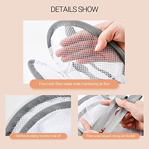 SooGree 2PCS Makeup Brush Dryer Hanging Mesh Rack Basket for Makeup Tool | For Makeup Tools Cleaning, Mini Cosmetic Brushes Sponges Drying Holder, Organizer, Beauty Egg Drying Net - color: Gray