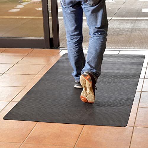 Indoor/Outdoor Rubber Scraper Mat, 36 in. x 6﻿ ft., Black - size: 72"L x 36"W x 0.1"Th