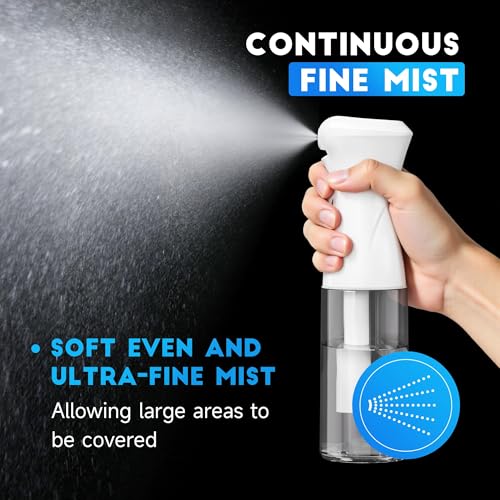 Continuous Spray Bottle for Hair Ultra Fine Mist Sprayer 3 Pack 10.1 OZ | Continuous Hair Spray Bottles Refillable Water Mister Sprayer for Hairstyling, Plants, Pets, Skincare,Salons,Barber,Cleaning - color: Pink Purple White, size: (3-Pack)-10.1 Oz