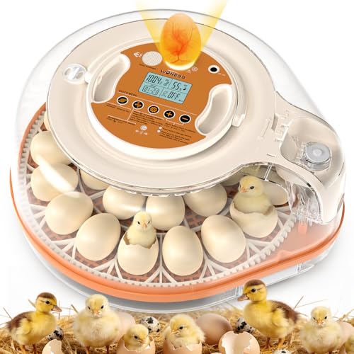 Incubators for Hatching Eggs with Smart Voice Assistant, 26 Eggs Incubator with Automatic Egg Turner and Humidity Control, LED Egg Candler, Incubation Days Display, for Chicken, Duck, Goose, Bird Eggs - size: 26 Chicken Eggs with Voice Assistant