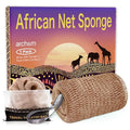 ARCH&M African Net Sponge Authentic, Champagne | Afroscrub African Wash Cloths, Smoother Skin, Exfoliating Body Sponges, Back Scrubber Exfoliator, Daily Use Shower Loofah - color: Champagne