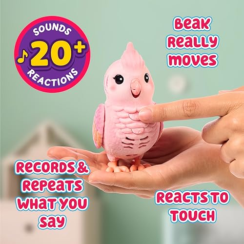 Little Live Pets My Really Real Talking Bird Toy & Cage - Rosie, Interactive Voice Repeating Toy, 20+ Sounds & Reactions, Talking Toys for Kids 5-7 | Interactive voice repeating toy, 20+ sounds & reactions, talking bird toys for kids 5-7 - style: Bird & C