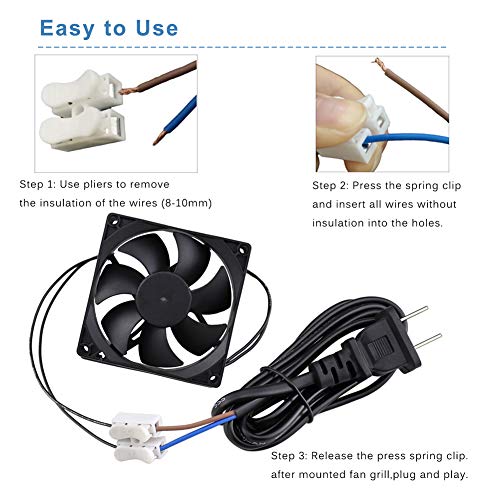 GDSTIME AXIAL 9225, New Muffin Fan, 110V 115V 120V 220V 240V AC 90mm 92mm Fan, for DIY Cooling Ventilation Exhaust Projects | AXIAL 9225, Muffin Fan, 80V - 240V, High Speed, for DIY Cooling Ventilation Projects - size: 92x92x25mm
