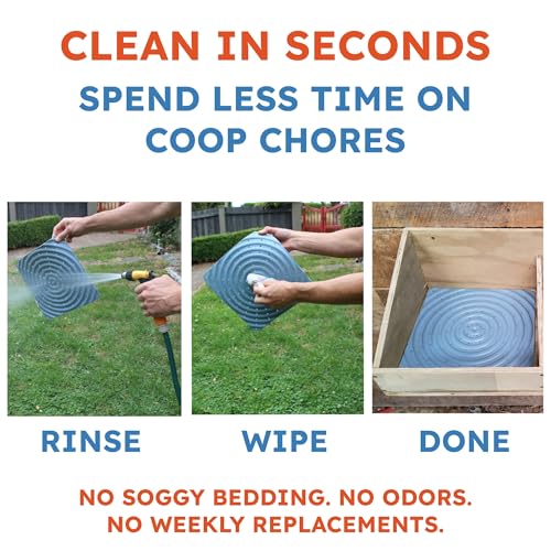 Lil'Clucker Washable Chicken Nesting Pads for Laying Eggs Nesting Pads for Chicken Coop Nesting Chickens Durable Chicken Bedding for Coop, Poultry Nest Box Pads for Chickens (Gray, 4-Pack) - color: Gray, size: 4-Pack