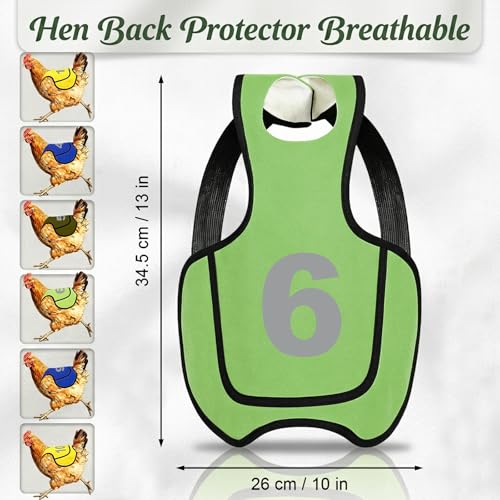 2026 Upgraded Chicken Saddles for Hens, Reflective Numbers, Breathable, Chicken Apron Back Protector for Hens, Hen Saddle for Chickens with Arc-Tail Design, Reusable Chicken Aprons Safety Vest
