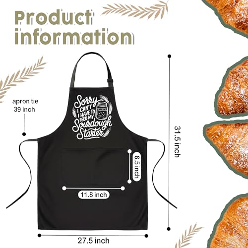 Sourdough Starter Apron for Women with Large Pockets - Funny Baking Aprons, Adjustable Professional Kitchen Apron for Bread Making, Grilling - Unique Sourdough Gifts for Bakers & Moms - C18 - color: Sourdough Starter