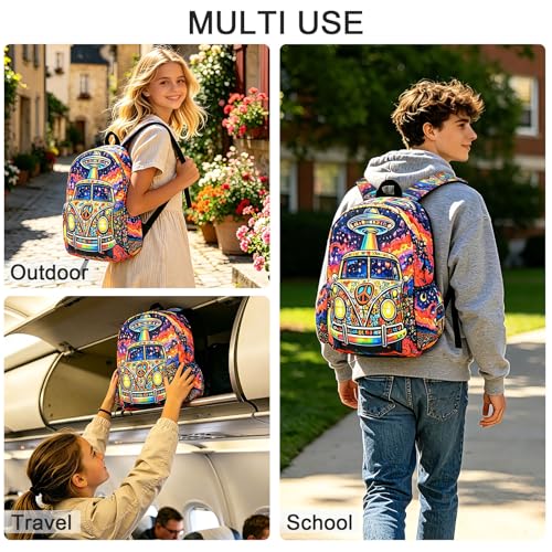 Car Kids Backpack School Backpack Teens Bookbag for Girls Boys Hiking Camping Travel Sports - color: Car