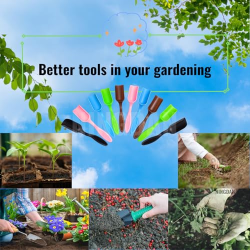 10Pcs NINGDAN Mini Shovel,Plastic Mini Gardening Shovel Spoons Soil Scoops,Cultivation Digging Transplanting Tools for Succulents Potted Flowers,Milk Powder/Coffee Beans Scoops (5 Colors) - color: 5 colors