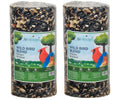 JCs Wildlife Wild Bird Blend Seed Cylinder with Hole, Sunflower Safflower Pecans Peanuts Bird Food for Outside Feeders, Cardinals Woodpeckers Chickadees Nuthatches, Made in the USA, 1.5 lb, 2 Cylinder - size: 1.5 Pound (Pack of 2)