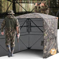 VEVOR Hunting Blind，See Through Ground Blinds with Carrying Bag, 360 Degree Portable Camouflage Tent，Durable Concealed Shelter with Silent Side Door and Window, for Turkey and Deer - size: 2-3 Person（360° See Through ）
