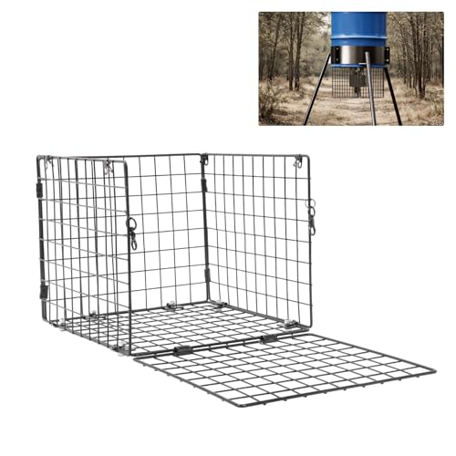 Universal Varmint Cage Feeder Guard for 30/55 Gallon Barrel Steel | Powder Coated Black