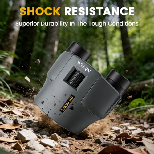 20X30 Compact Binoculars for Adults Bird Watching Travel, Grey | High Power, Low Light Vision, Large Eyepiece Easy Focus for Sightseeing Hiking Camping Cruise Concert - color: Grey