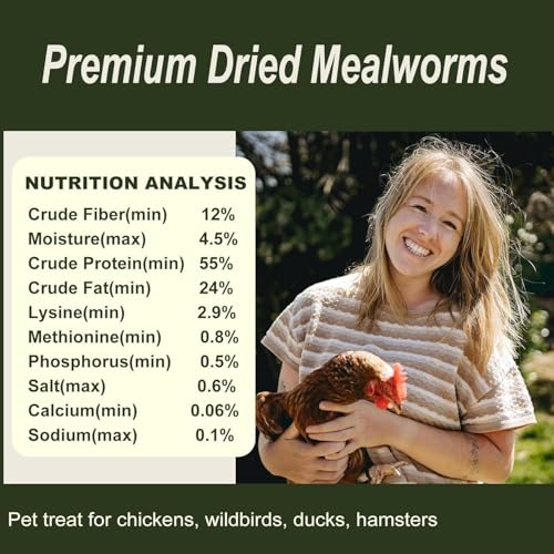 Adaman Dried Mealworms -5 LBS- 100% Natural High Protein Mealworms - Bulk Meal Worms for Blue Birds, Chickens, Ducks - Best Chicken Treats, Bird Food, Turtle Food - size: 5 Pound (Pack of 1)