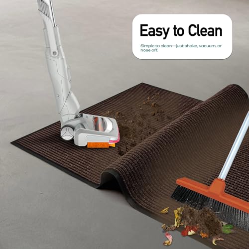 MaxMat® Extra Large Commercial Floor Mat, 3 x 5 Feet Heavy Duty, Waterproof, Low-Profile, Easy to Clean, Rubber Entry Mat (Brown, 3 x 5 Feet) - color: Brown, size: 3 x 5 feet