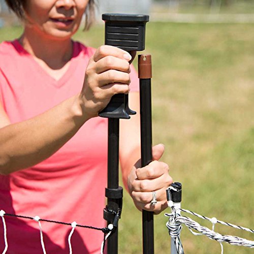 Premier 1 PoultryNet® Electric Net Gate for Chickens – 48" H x 4'L | Black/white net, drivable posts. Open without turning off the energizer. For chickens, ducks & geese. Fits PoultryNet fences.