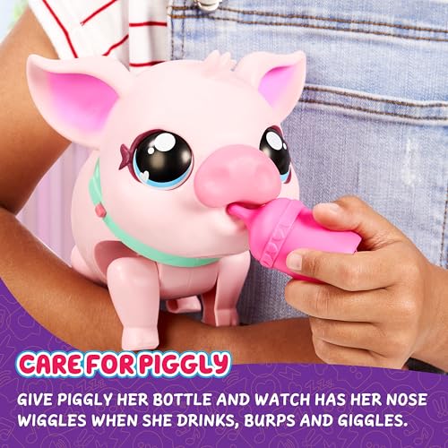 Little Live Pets My Pet Piggly the Toy Pig, Interactive Walking Pig Toy with 25+ Sounds and Detachable Leash, Pigs Toys for Kids of Ages 5+ | Wiggly nose sneezes, dances & walks with leash; interactive plush pet toy for kids ages 5+ - style: Walking Pig
