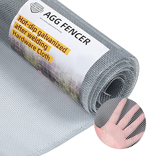 48in x 25ft Hardware Cloth 1/8 inch 27Ga Chicken Coop Wire Fence | Hot Dipped Galvanized After Welding, Welded Metal Fencing Roll Mesh for Bee Screen Garden Plant Poultry Animal Netting Cage - size: 48in x 25ft